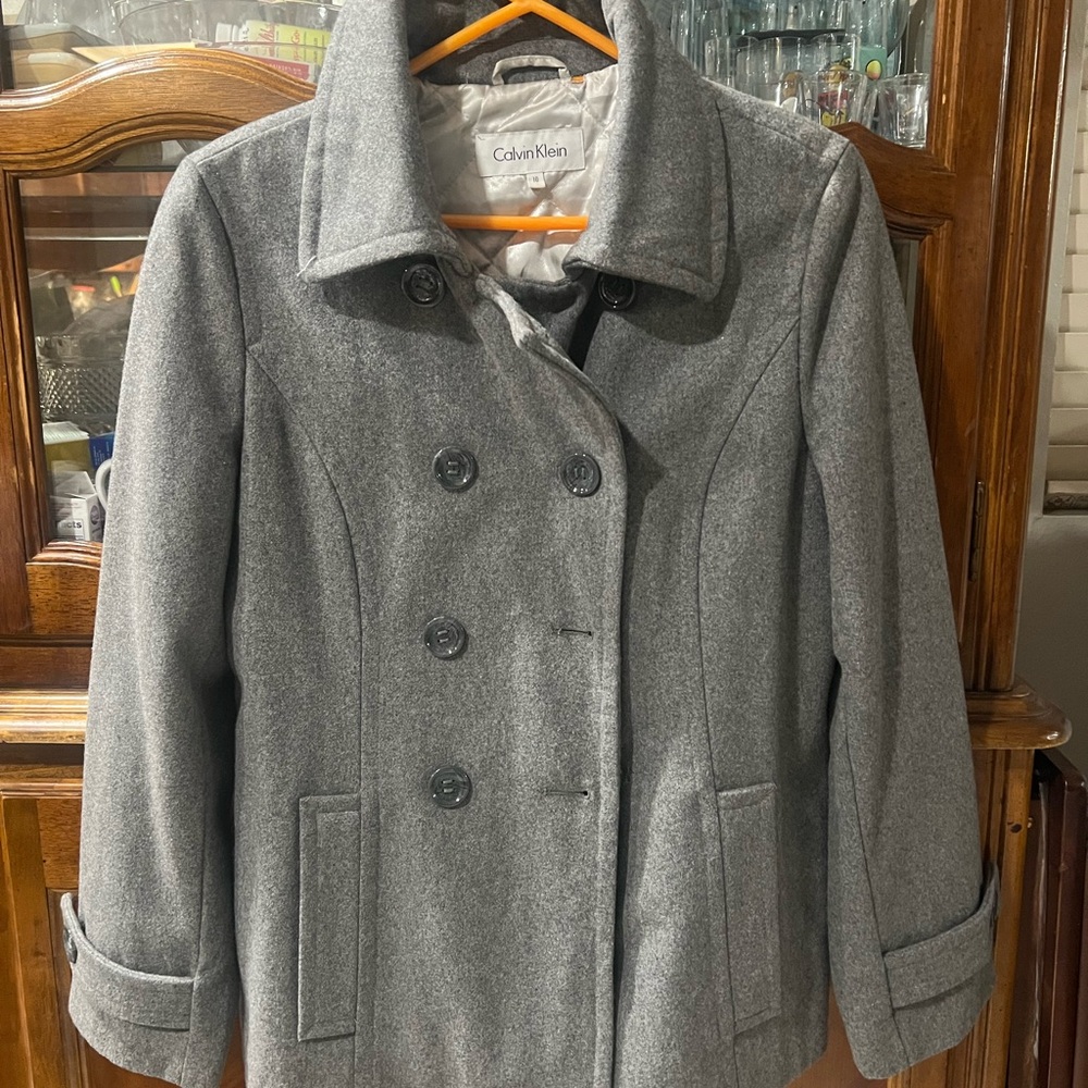 Calvin Klein Women's Charcoal Pea Coat